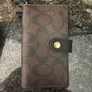 Coach Textured Brown and Black Wallet